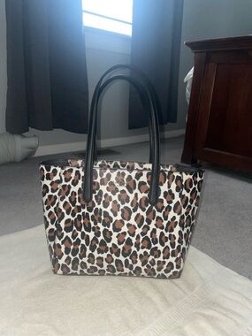 Kate Spade Leopard Print Tote Bag with Black Handles